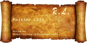 Reitter Lili névjegykártya